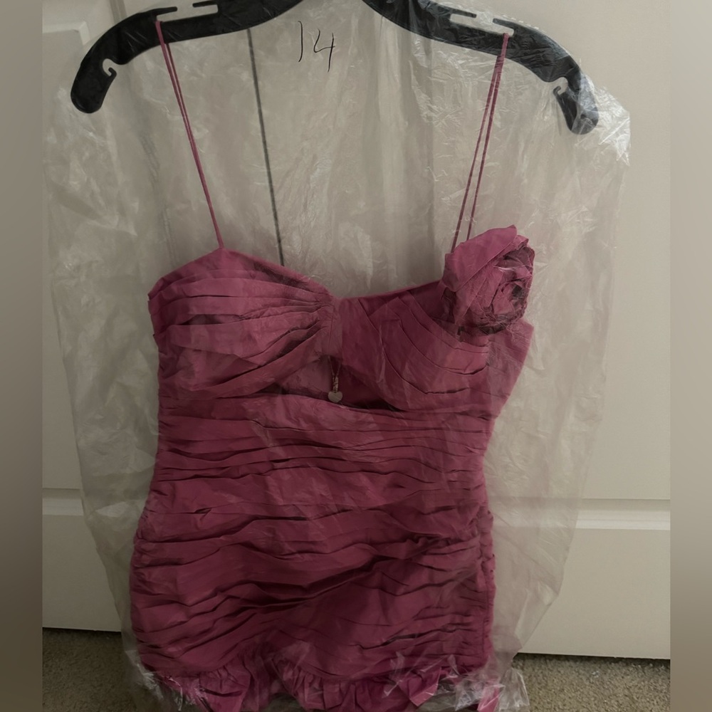 LoveShackFancy Jessilyn Dress in Pomegranate Pink - Picture 4 of 5